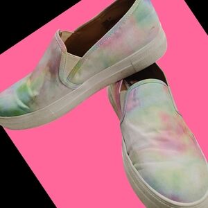 Colorful Tie-Dye Slip-On Sneakers